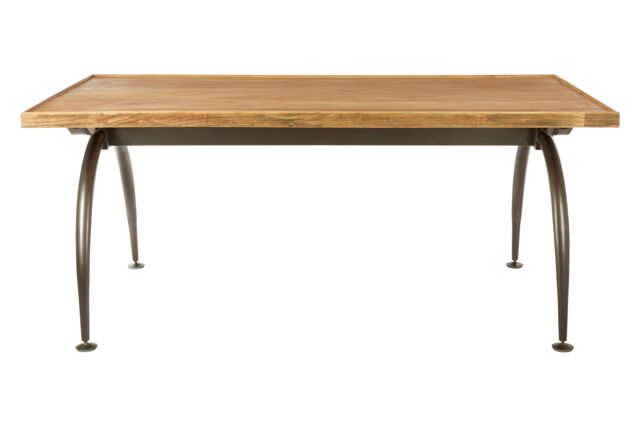 Orsina Modern Design Gold Finish Dining Table, Industrial Small Dining Table, Durable Kitchen Table For Dinner in Natural - image 1