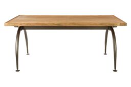 Orsina Modern Design Gold Finish Dining Table, Industrial Small Dining Table, Durable Kitchen Table For Dinner in Natural