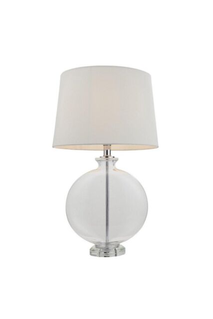Netlighting Gideon Table Lamp Clear Glass Nickel Plate Shade - image 1