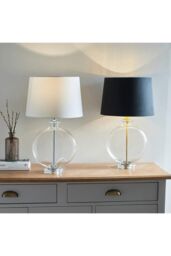 Netlighting Gideon Table Lamp Clear Glass Nickel Plate Shade - thumbnail 5
