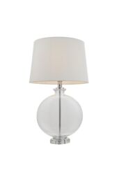 Netlighting Gideon Table Lamp Clear Glass Nickel Plate Shade - thumbnail 1