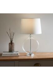 Netlighting Gideon Table Lamp Clear Glass Nickel Plate Shade - thumbnail 2