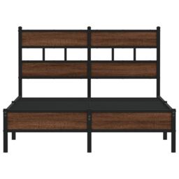 Berkfield Home Bed Frame without Mattress Brown Oak 120x190 cm Small Double Engineered Wood - thumbnail 4