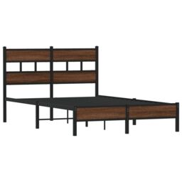Berkfield Home Bed Frame without Mattress Brown Oak 120x190 cm Small Double Engineered Wood - thumbnail 3