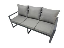 Fimous 9 Seat Aluminium Gas Fire Pit Table Sets with 4 Stools Side Table in Dark Grey - thumbnail 5