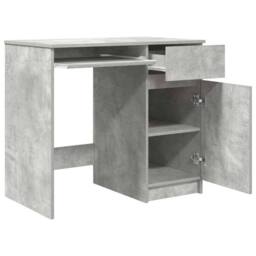 Berkfield Home Desk Concrete Grey 86x49x76 cm Engineered Wood - Size: 86 x 49 x 76 cm - thumbnail 5