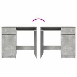 Berkfield Home Desk Concrete Grey 86x49x76 cm Engineered Wood - Size: 86 x 49 x 76 cm - thumbnail 9