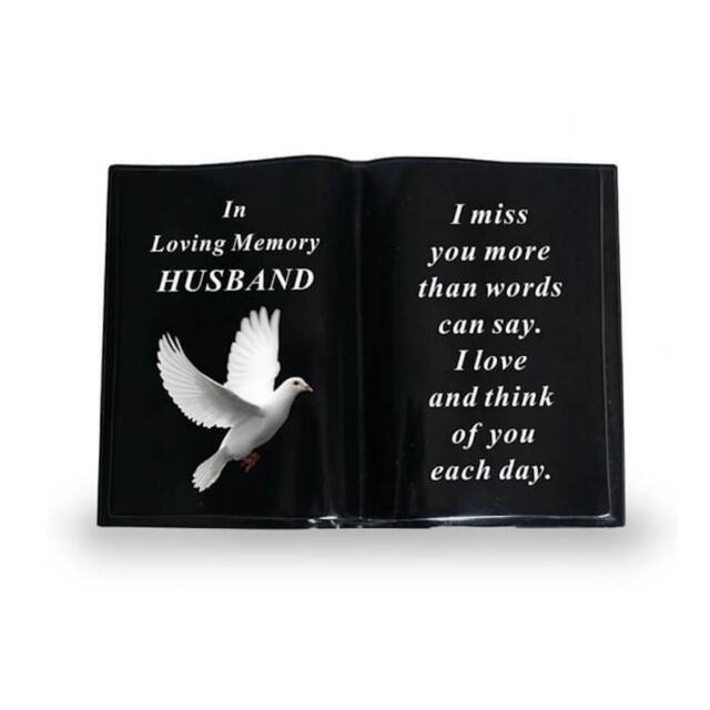 David Fischhoff Black Memorial Grave Dove Book Ornament - Husband - image 1