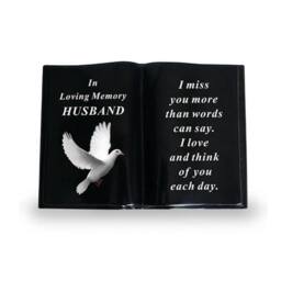David Fischhoff Black Memorial Grave Dove Book Ornament - Husband - thumbnail 1