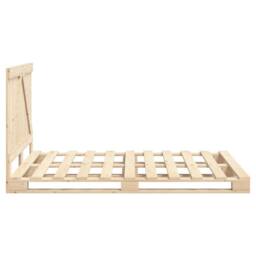 Berkfield Home Bed Frame without Mattress with Headboard 140x200 cm Solid Wood in Natural - thumbnail 8