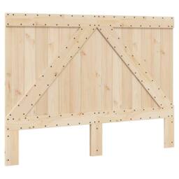 Berkfield Home Bed Frame without Mattress with Headboard 140x200 cm Solid Wood in Natural - thumbnail 6