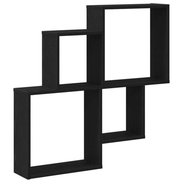 Berkfield Home Black Oak Wall Cabinet - 80x15x78.5 cm, Made from Engineered Wood - Size: 80x15x78.5 cm - image 1