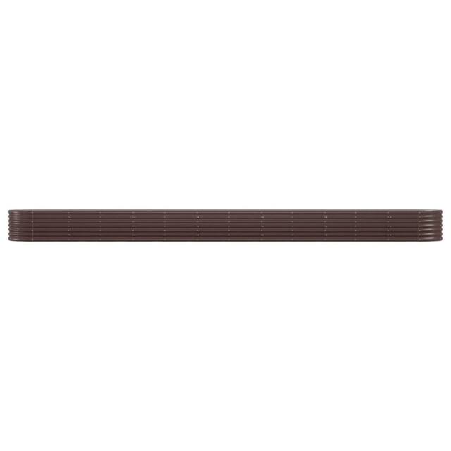 Berkfield Home Garden Raised Bed Powder-coated Steel 512x80x36 cm Brown - Size: 512 x 80 x 36 cm - image 1