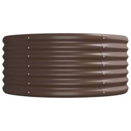 Berkfield Home Garden Raised Bed Powder-coated Steel 512x80x36 cm Brown - Size: 512 x 80 x 36 cm - thumbnail 4