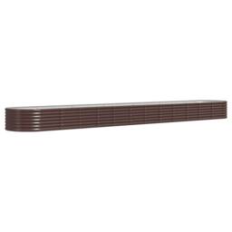 Berkfield Home Garden Raised Bed Powder-coated Steel 512x80x36 cm Brown - Size: 512 x 80 x 36 cm - thumbnail 3
