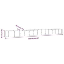 Berkfield Home Garden Raised Bed Powder-coated Steel 512x80x36 cm Brown - Size: 512 x 80 x 36 cm - thumbnail 6