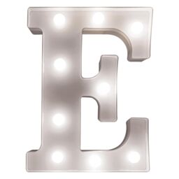 mysmartbuy Battery Powered 3D Letter E LED Light - Freestanding or Wall Mounted Alphabet Lighting Home or Party Decoration - H22 x W14 x D3cm in White - thumbnail 1