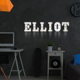mysmartbuy Battery Powered 3D Letter E LED Light - Freestanding or Wall Mounted Alphabet Lighting Home or Party Decoration - H22 x W14 x D3cm in White - thumbnail 4