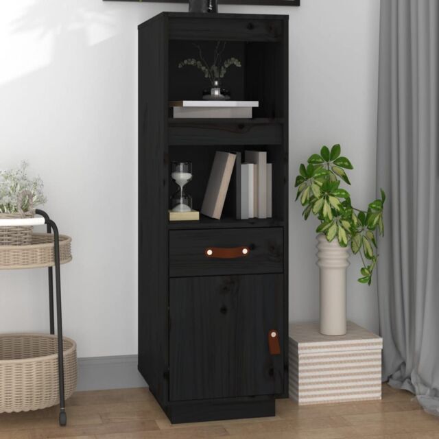 Berkfield Home Highboard Black 34x40x108, 5 cm Solid Wood Pine - image 1