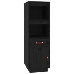 Berkfield Home Highboard Black 34x40x108, 5 cm Solid Wood Pine - thumbnail 2