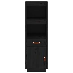 Berkfield Home Highboard Black 34x40x108, 5 cm Solid Wood Pine - thumbnail 5