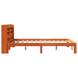 Berkfield Home Bed Frame without Mattress Wax Brown 135x190 cm Double Solid Wood Pine - thumbnail 7