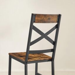 VASAGLE Ergonomic Industrial Dining Chairs Set of 2 Steel Frame in Brown - thumbnail 5