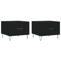 Berkfield Home Coffee Tables 2 pcs Black 50x50x40 cm Engineered Wood - Size: 50 x 50 x 40 cm - thumbnail 2