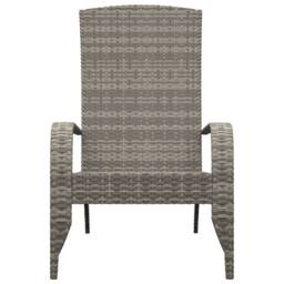 Berkfield Home Garden Adirondack Chair Grey Poly Rattan - thumbnail 3