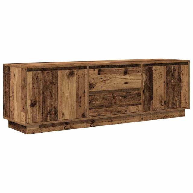 Berkfield Home TV Cabinet with LED Lights Old Wood 160.5x41x50 cm in Brown - image 1