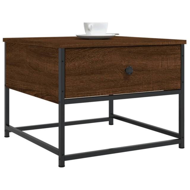 Berkfield Home Decorative Coffee Table Brown Oak 51x51x40 cm Engineered Wood - Size: 51 x 51 x 40 cm - image 1