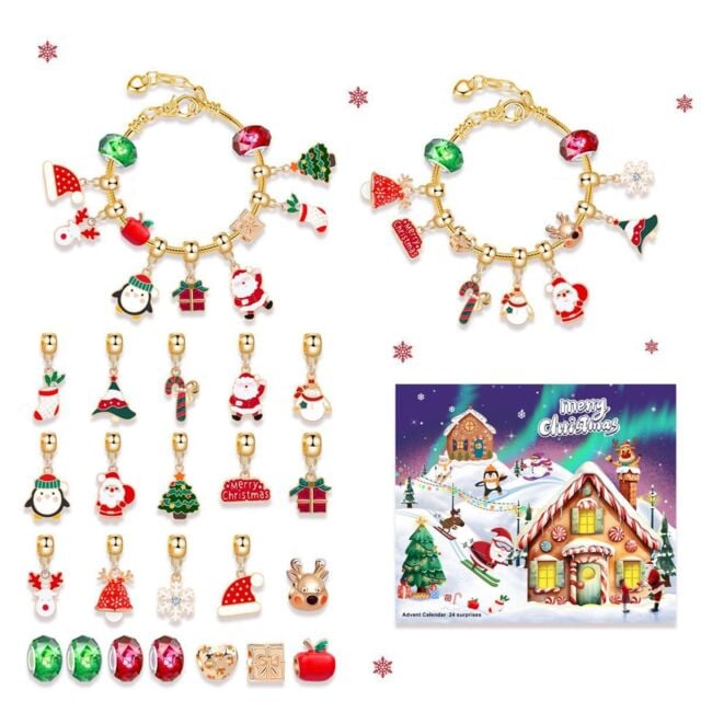 Leaper Women's Style 2 Christmas 24-Day Jewelry Countdown Calendar in Gold - image 1