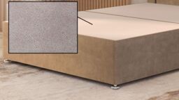 "Somnior Alexas Divan Bed Base with 54"" Floor Standing Headboard Plush Velvet in Beige - Size: Small Single" - thumbnail 4