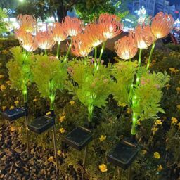 Leaper Solar Outdoor Lawn Equinox Flower Landscape Lights in Pink - thumbnail 3