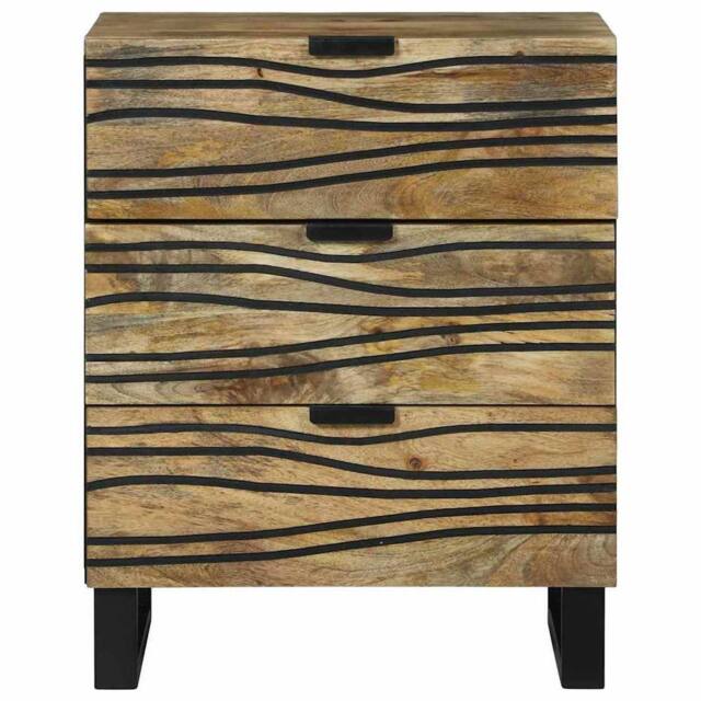 Berkfield Home Modern Bedside Cabinet - 50x33x60 cm Solid Mango Wood in Brown - Size: 50 x 33 x 60 cm - image 1