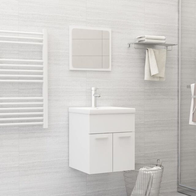 Berkfield Home Bathroom Furniture Set White Engineered Wood - image 1