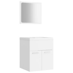 Berkfield Home Bathroom Furniture Set White Engineered Wood - thumbnail 2