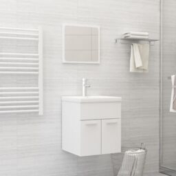Berkfield Home Bathroom Furniture Set White Engineered Wood - thumbnail 1