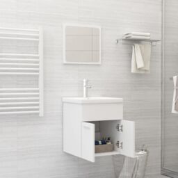 Berkfield Home Bathroom Furniture Set White Engineered Wood - thumbnail 3