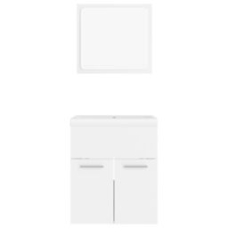 Berkfield Home Bathroom Furniture Set White Engineered Wood - thumbnail 5