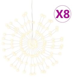 Berkfield Home Christmas Starburst Lights 140 LEDs 8 pcs Warm White 17 cm - thumbnail 2
