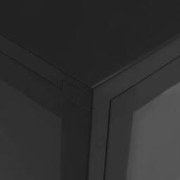 Berkfield Home Sideboard Black 75x35x105 cm Steel & Glass - Size: 75 x 35 x 105 cm - thumbnail 8