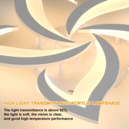 Pheashine Modern White 5-Petal LED Ceiling Light 60W 3000K 58x58cm Warm White - Size: 58x58 cm - thumbnail 2