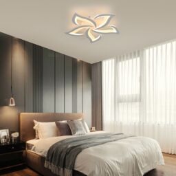 Pheashine Modern White 5-Petal LED Ceiling Light 60W 3000K 58x58cm Warm White - Size: 58x58 cm - thumbnail 7