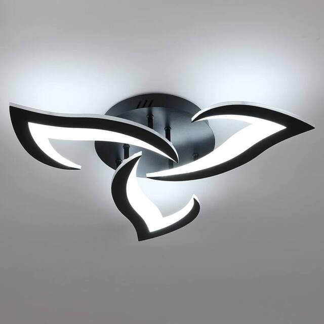 Goeco LED Flower Ceiling Light, 36W, Modern Ceiling Light 6500K for Bedroom in Black - image 1