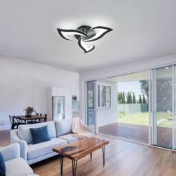 Goeco LED Flower Ceiling Light, 36W, Modern Ceiling Light 6500K for Bedroom in Black - thumbnail 3