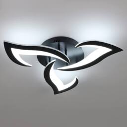 Goeco LED Flower Ceiling Light, 36W, Modern Ceiling Light 6500K for Bedroom in Black - thumbnail 1