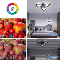 Goeco LED Flower Ceiling Light, 36W, Modern Ceiling Light 6500K for Bedroom in Black - thumbnail 8