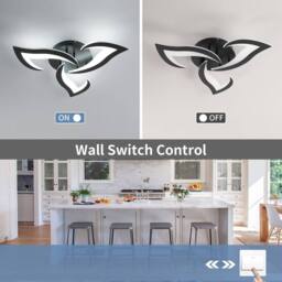 Goeco LED Flower Ceiling Light, 36W, Modern Ceiling Light 6500K for Bedroom in Black - thumbnail 9