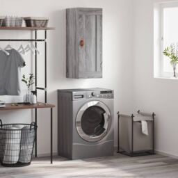 Berkfield Home Wall Mounted Cabinet Grey Sonoma 34.5x34x90 cm Engineered Wood - thumbnail 1
